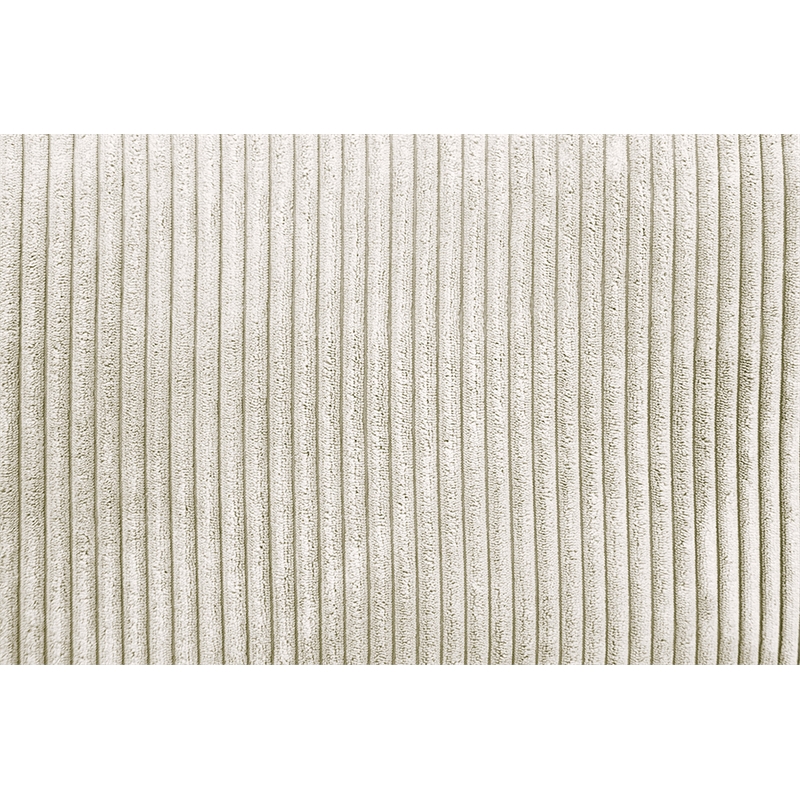 Poundex Upholstered Corduroy 3-Piece Sectional Set in Ivory with Foam Cushions