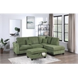 Poundex 3-Piece Foam Upholstered Corduroy Sectional Set in Sage