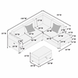 Poundex 3-Piece Foam Upholstered Corduroy Sectional Set in Sage