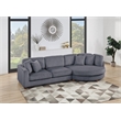 Poundex 2-Piece Corduroy Sectional Set with Foam Cushions XL in Dark Gray