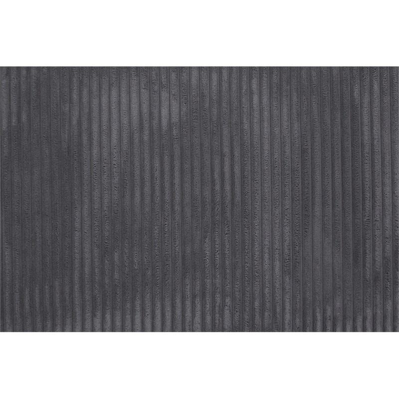 Poundex 2-Piece Corduroy Sectional Set with Foam Cushions XL in Dark Gray