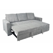 Poundex Convertible Corduroy Sofa in Light Gray with Foam Cushions