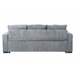 Poundex Convertible Corduroy Sofa in Light Gray with Foam Cushions