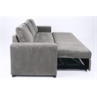 Poundex Convertible Corduroy Sofa in Light Gray with Foam Cushions