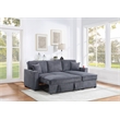 Poundex Corduroy Foam Reversible Storage Chaise Convertible Sectional Dark Gray
