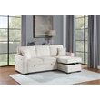 Poundex Corduroy Sectional in Beige with Reversible Foam Chaise and Storage