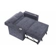 Poundex Convertible Sofa in Dark Gray Corduroy with Foam Cushions and Cupholders