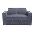 Poundex Convertible Sofa in Dark Gray Corduroy with Foam Cushions and Cupholders