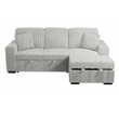 Poundex Upholstered Foam Corduroy Convertible Sofa with Storage in Ash