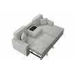 Poundex Upholstered Foam Corduroy Convertible Sofa with Storage in Ash