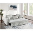 Poundex Upholstered Foam Corduroy Convertible Sofa with Storage in Ash