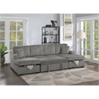 Poundex 3-Piece Convertible Sectional with Foam Seating in Smoke