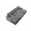 Poundex 3-Piece Convertible Sectional with Foam Seating in Smoke