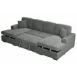 Poundex 3-Piece Convertible Sectional with Foam Seating in Smoke