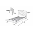 Poundex Adjustable V-Stitch Headboard Twin Bed Frame in Gray Velvet