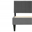 Poundex Charcoal Fabric Adjustable Channel Tufted Twin Bed Frame