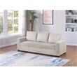 Poundex Convertible Corduroy Sofa in Ivory with Foam Cushions