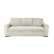 Poundex Convertible Corduroy Sofa in Ivory with Foam Cushions
