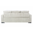Poundex Convertible Corduroy Sofa in Ivory with Foam Cushions