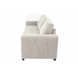 Poundex Convertible Corduroy Sofa in Ivory with Foam Cushions