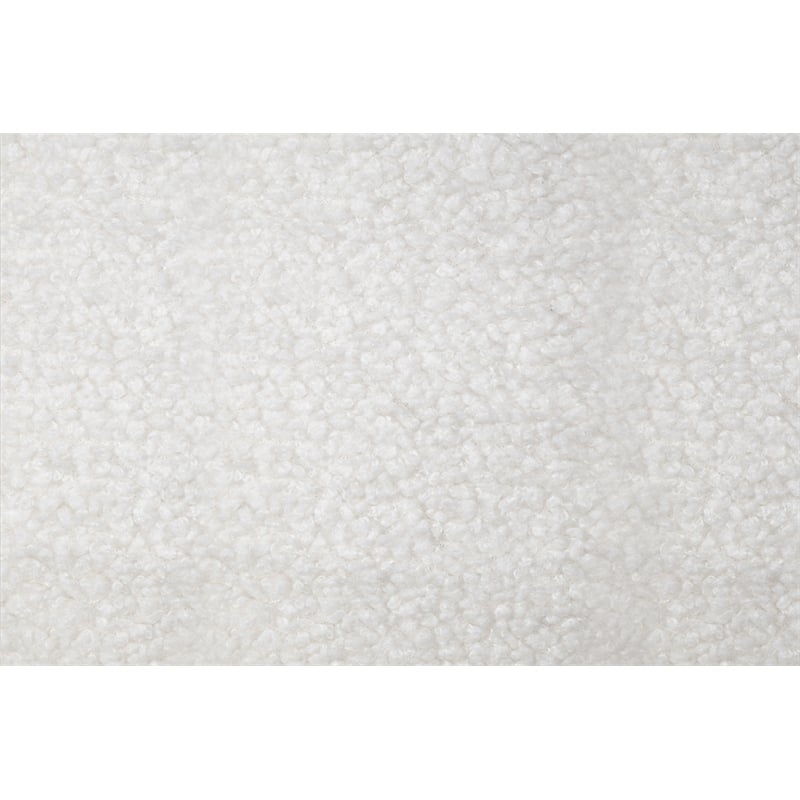 Poundex Upholstered Sherpa Wool Fabric Convertible Chair in White Color