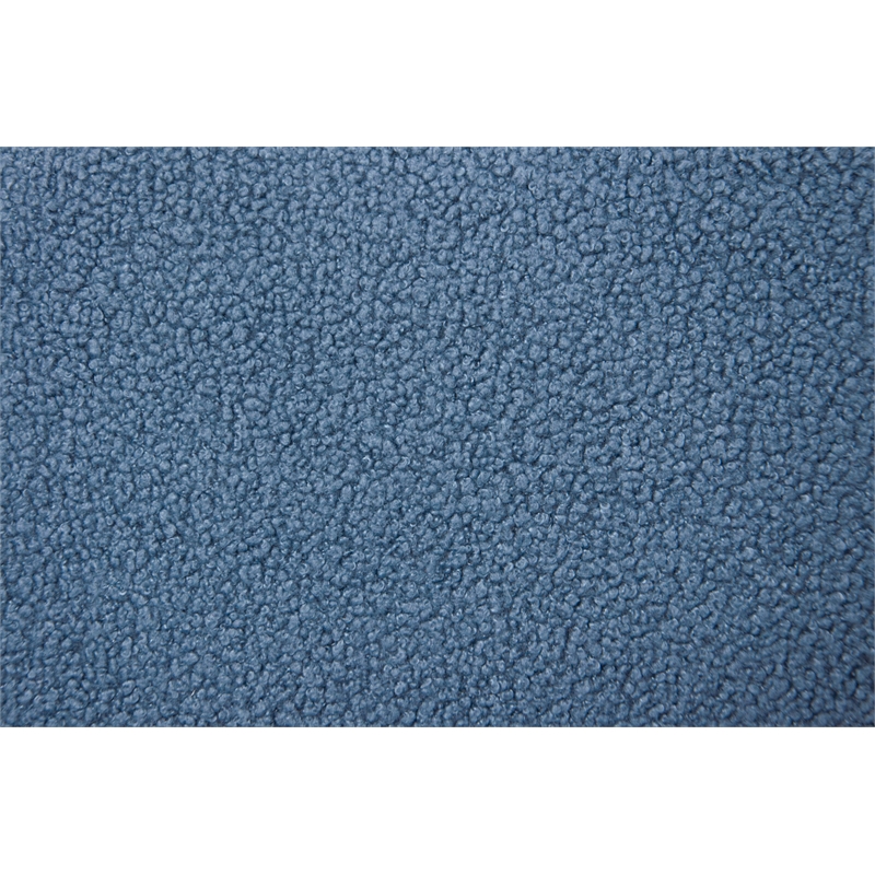 Poundex Upholstered Sherpa Wool Fabric Convertible Chair in Blue Color