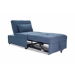 Poundex Upholstered Sherpa Wool Fabric Convertible Chair in Blue Color