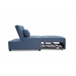 Poundex Upholstered Sherpa Wool Fabric Convertible Chair in Blue Color