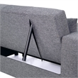 Poundex Convertible Fabric Sofa with Cupholders in Dark Gray