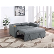 Poundex Convertible Fabric Sofa with Cupholders in Dark Gray