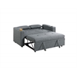 Poundex Convertible Fabric Sofa with Cupholders in Dark Gray