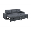 Poundex Reversible Convertible Sectional Fabric Upholstered in Charcoal