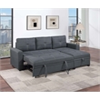 Poundex Reversible Convertible Sectional Fabric Upholstered in Charcoal