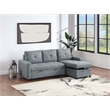 Poundex Reversible Convertible Sectional Fabric Upholstered in Gray