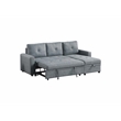 Poundex Reversible Convertible Sectional Fabric Upholstered in Gray