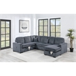 Poundex Foam Cushioned 4-Piece Convertible Sectional in Dark Gray
