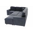 Poundex Foam Cushioned 4-Piece Convertible Sectional in Dark Gray