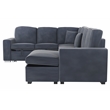 Poundex Foam Cushioned 4-Piece Convertible Sectional in Dark Gray