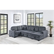 Poundex Foam Cushioned 4-Piece Convertible Sectional in Dark Gray