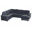 Poundex Foam Cushioned 4-Piece Convertible Sectional in Dark Gray