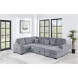 Poundex 4-Piece Convertible Sectional in Light Gray Foam Upholstery