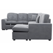 Poundex 4-Piece Convertible Sectional in Light Gray Foam Upholstery