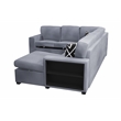 Poundex 4-Piece Convertible Cotton Sectional in Gray Upholstery