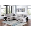 Poundex 4-Piece Convertible Cotton Sectional in Beige Upholstery