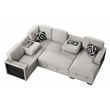 Poundex 4-Piece Convertible Cotton Sectional in Beige Upholstery
