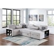 Poundex 4-Piece Convertible Cotton Sectional in Beige Upholstery