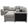 Poundex 4-Piece Convertible Cotton Sectional in Beige Upholstery
