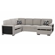 Poundex 4-Piece Convertible Cotton Sectional in Beige Upholstery