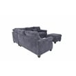 Poundex Foam Upholstered Corduroy 4-Piece Sectional in Dark Gray