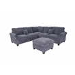 Poundex Foam Upholstered Corduroy 4-Piece Sectional in Dark Gray